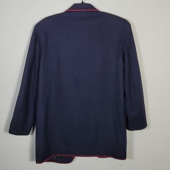 Vintage Limited Women 100% Wool Blazer Size S/M Navy Gold Button Classic Preppy - Picture 12 of 16